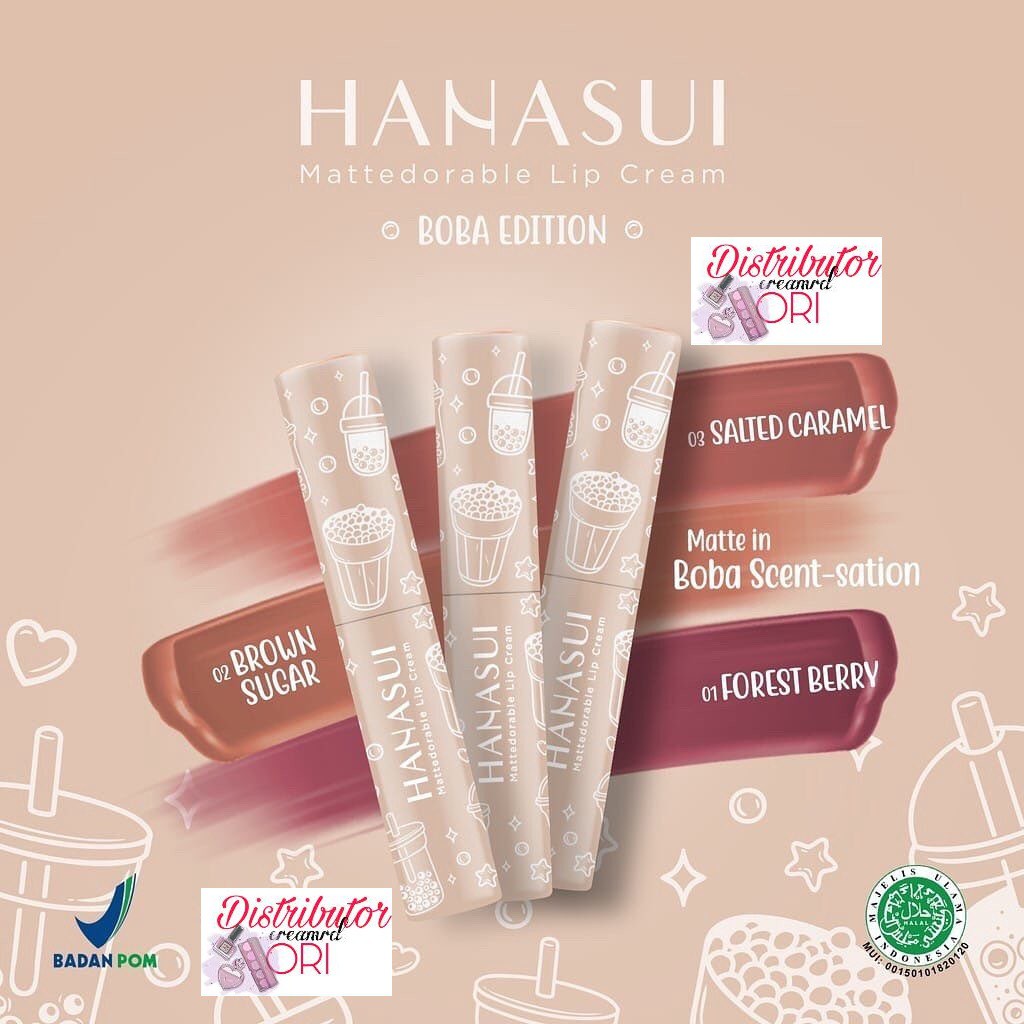 Hanasui Mattedorable Lip Cream BOba | Matte Dorable LipCream bibir &amp; blush on|lip and cheek