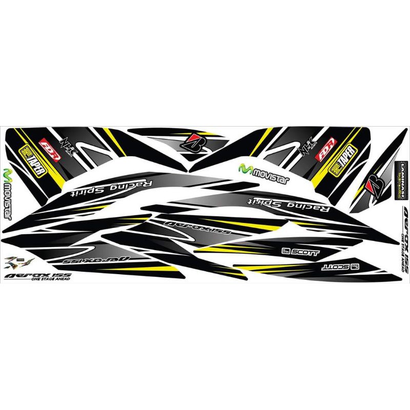 Striping Aerox 155 Variasi Yamaha Sticker Stiker Skotlet Lis Motor Lis Body Lis