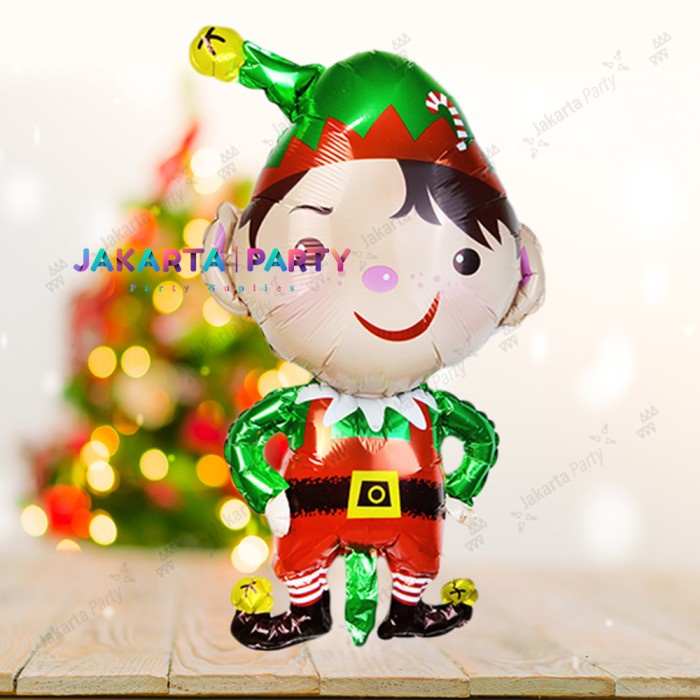 Balon Foil Natal / Balon Merry Christmas / Balon Foil Kurcaci Jumbo