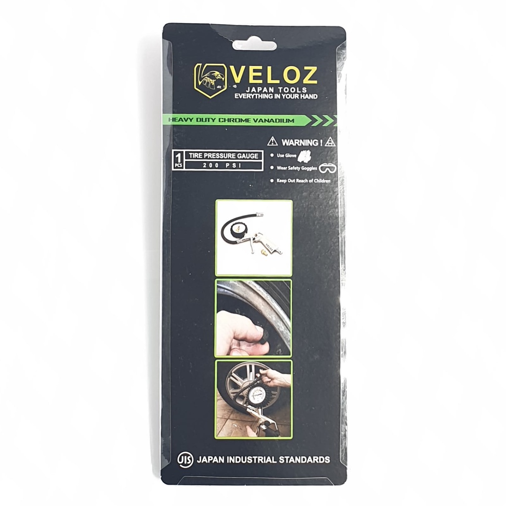 Veloz Premium Quality Tire Pressure Gauge 200 Psi / Inflator 3 Fungsi Isi Ukur Cek Buang Angin Ban