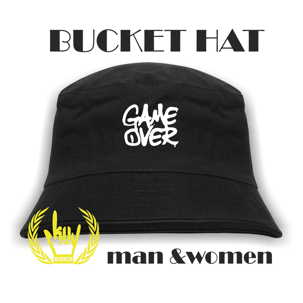 BUCKET HAT Mountain Premium / Topi Buket Gaul Topi Hitam Premium Hits