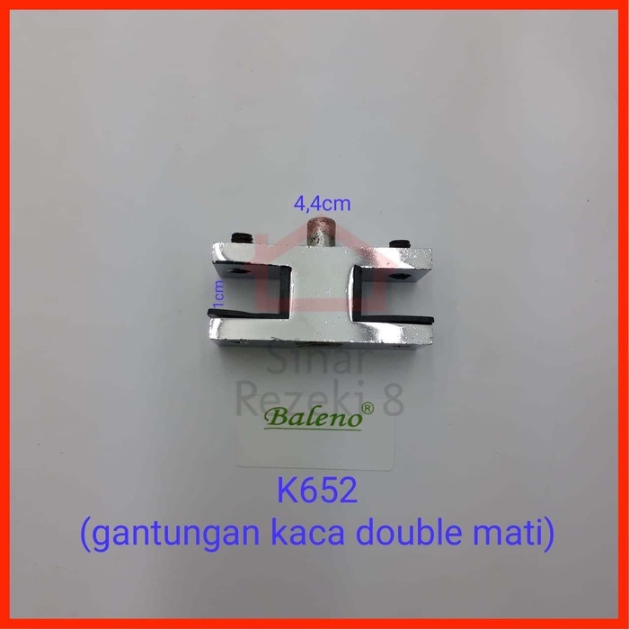 K652 Gantungan Bracket Rak Ambalan Kaca DOUBLE MATI Kawat Sling Baja