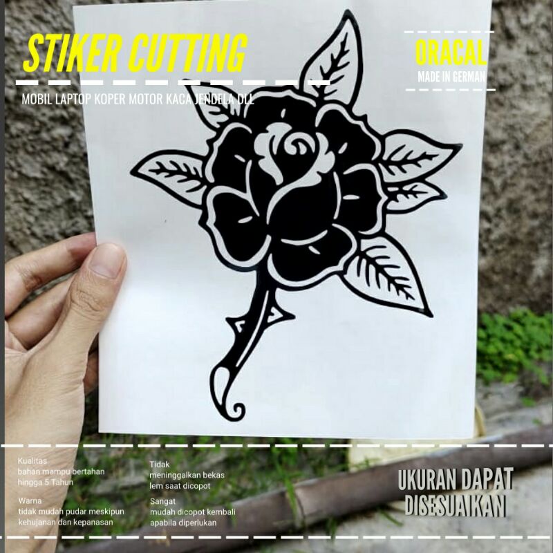 STIKER BUNGA CUTTING BAHAN ORACAL CUSTOM