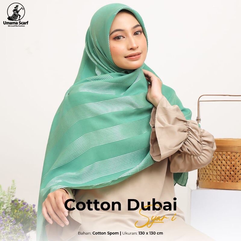 Hijab Square COTTON  DUBAI SYAR'I Original UMAMA Scarf Syari Segiempat 130x130cm