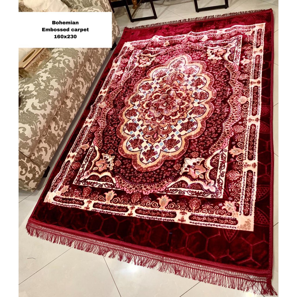 Karpet Turki 160x200 cm - Premium Karpet Turqi Bahan Bludru TEBAL SANGAT HALUS