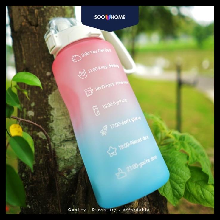 Botol Minum Usa Tritan Jumbo 2 Liter 100% Bpafree Straw Bottle Premium