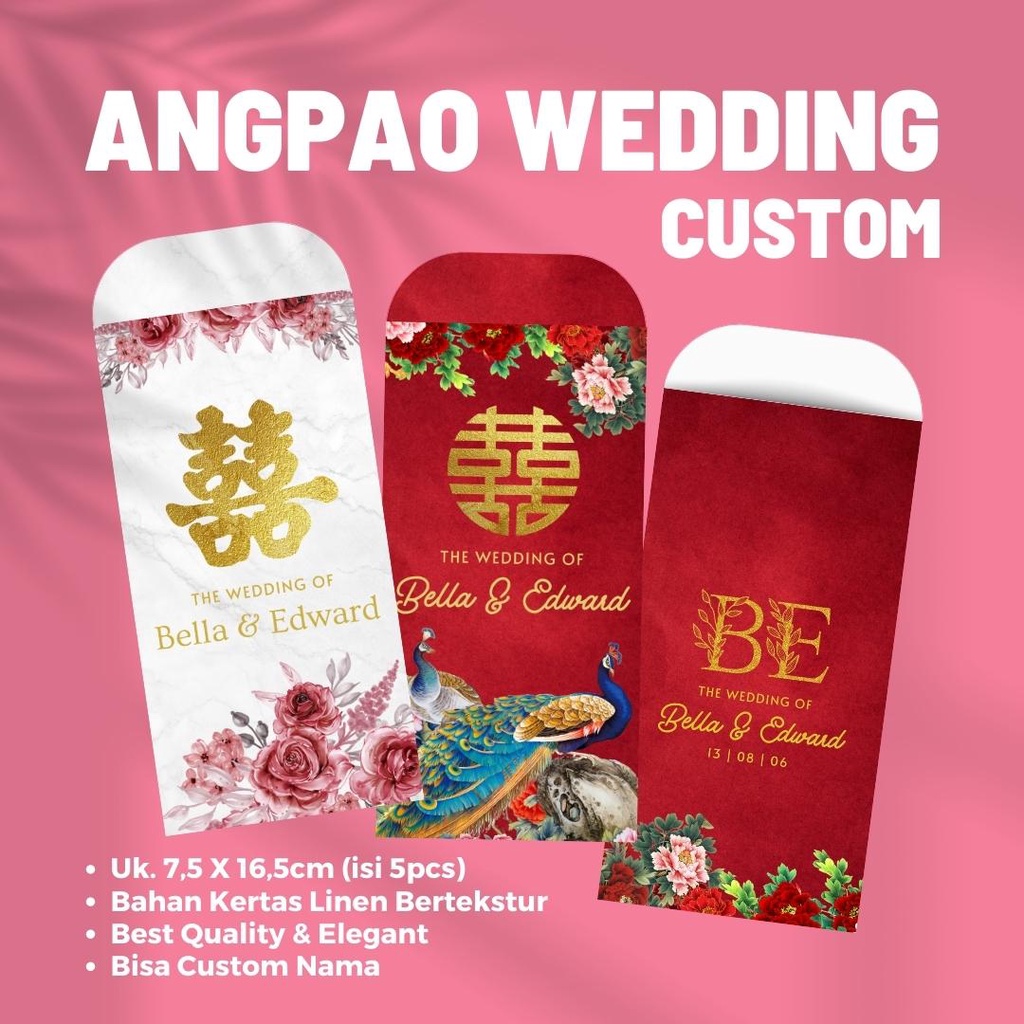 

ANGPAO / AMPLOP WEDDING CUSTOM ( 7,5 x 16,5cm ) | SUN PRINTING