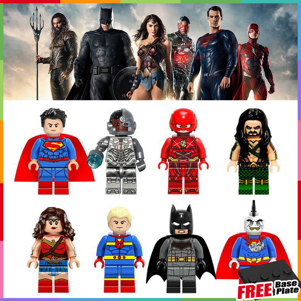 Superman Minifigures DC Super heros Cyborg The Flash Aquaman Blok Bangunan Batman Bizarro Mainan Angka Mini