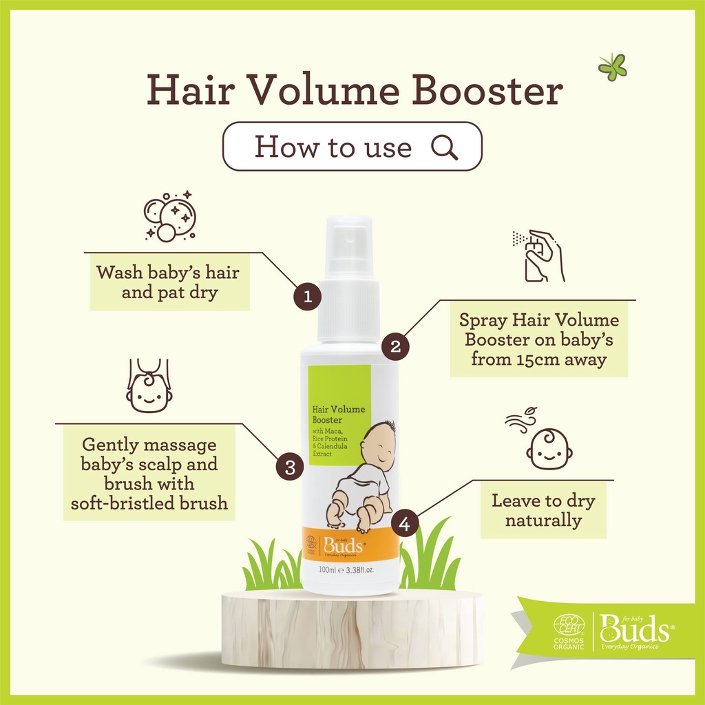 Buds Organics Hair Volume Booster | Penumbuh &amp; Penebal Rambut Bayi