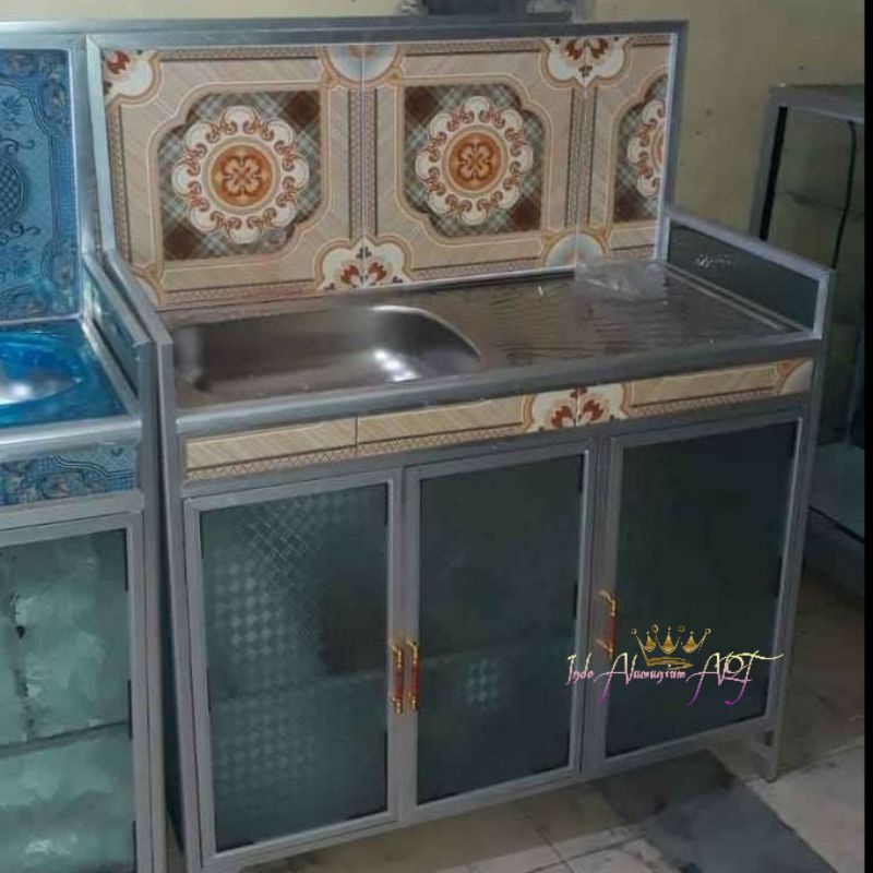Lemari Dapur - Wastafel - Rak Piring Bahan Alumunium