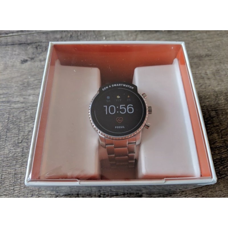 READY ON SEALED FOSSIL Q SMARTWATCH EXPLORIST HR SILVER STAINLESS GEN 4 FTW4011