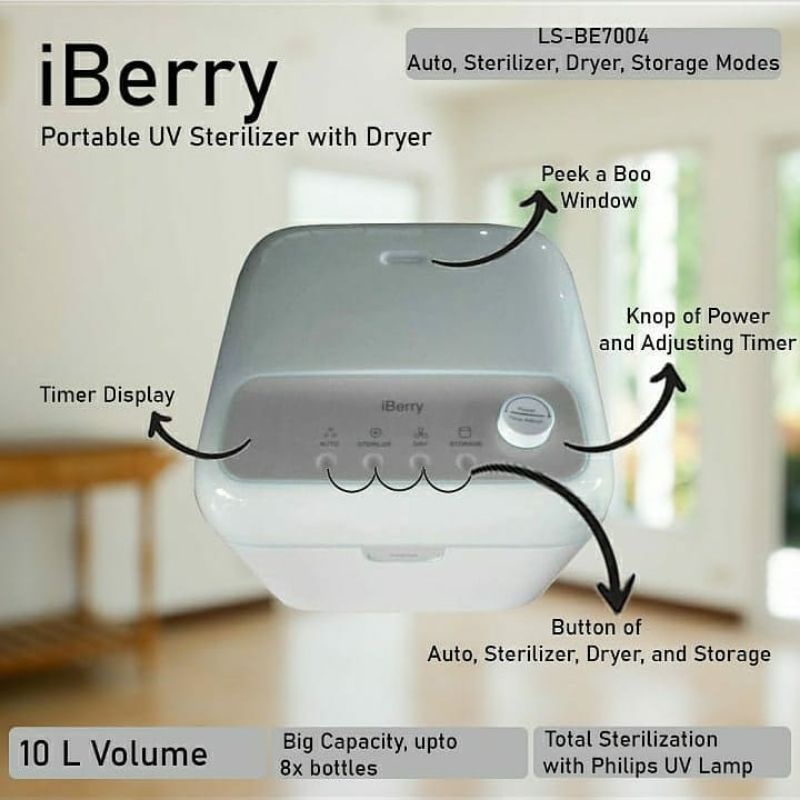 iBerry UV Sterilizer Portable with Dryer LS-BE704