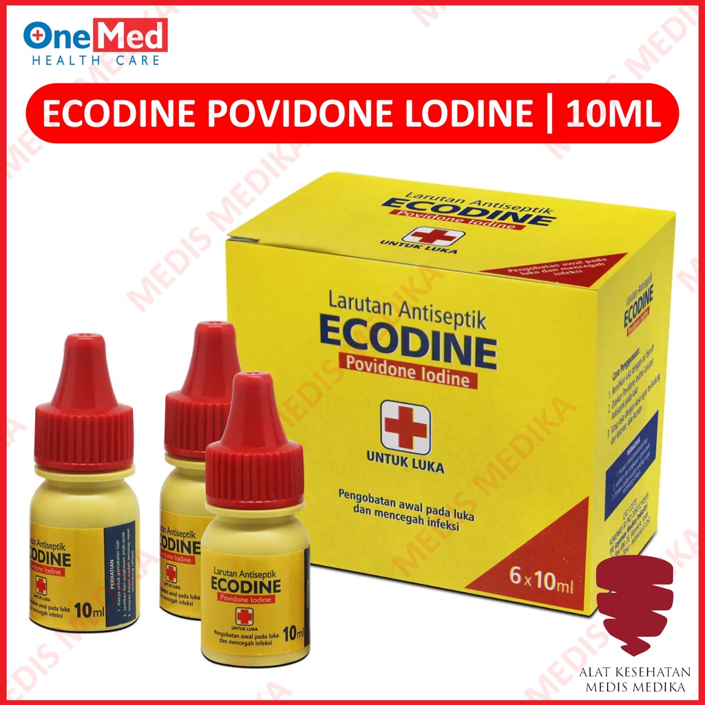 Ecodine Povidone Lodine 10ml OneMed p3k Obat Luka Atiseptic Mini 1 pcs