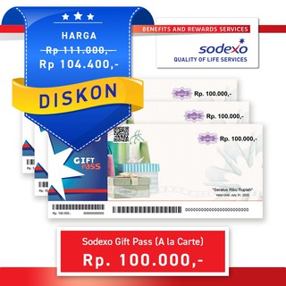 VOUCHER SODEXO PECAHAN 100K / 100 RIBU GIFT PASS VOUCHER