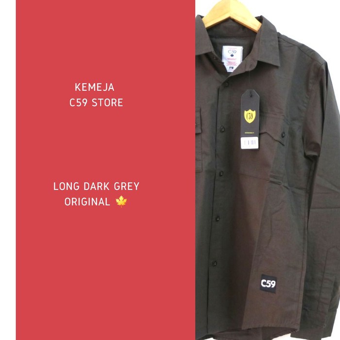 Kemeja C59 original "Long DARK grey"