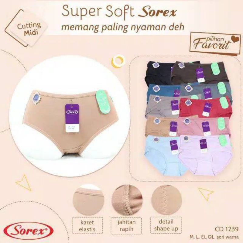 CD CELANA DALAM WANITA SOREX 1238/1239 BAHAN SUPER SOFT