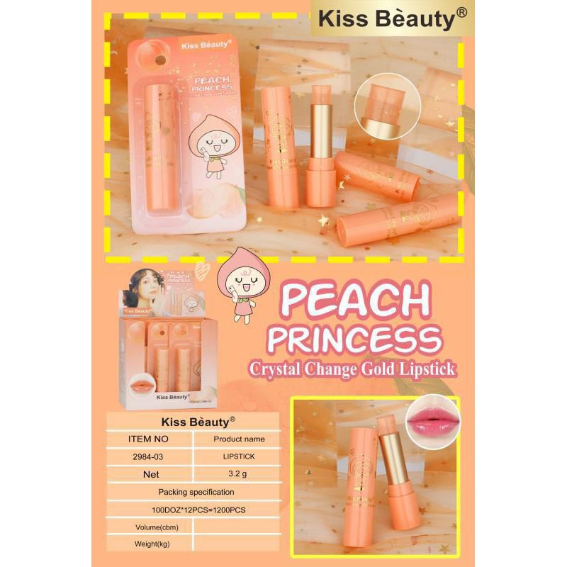 [ECER] LIP BALM KISS BEAUTY PEACH PRINCESS NO.2984-03