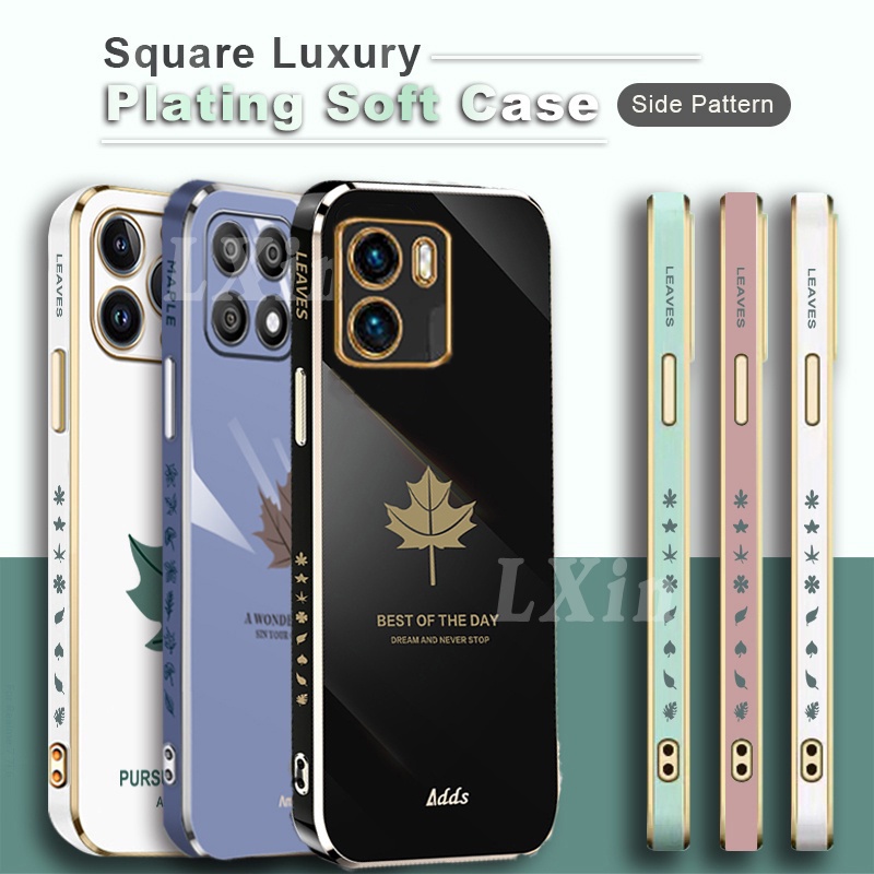 Casing Silikon OPPO A57 4G A77S A17 A16A16K A54 A15 A15S A94 A53 A3S A5S A9 A7 A12 A52 A92 Reno 6 5G Motif Daun Maple