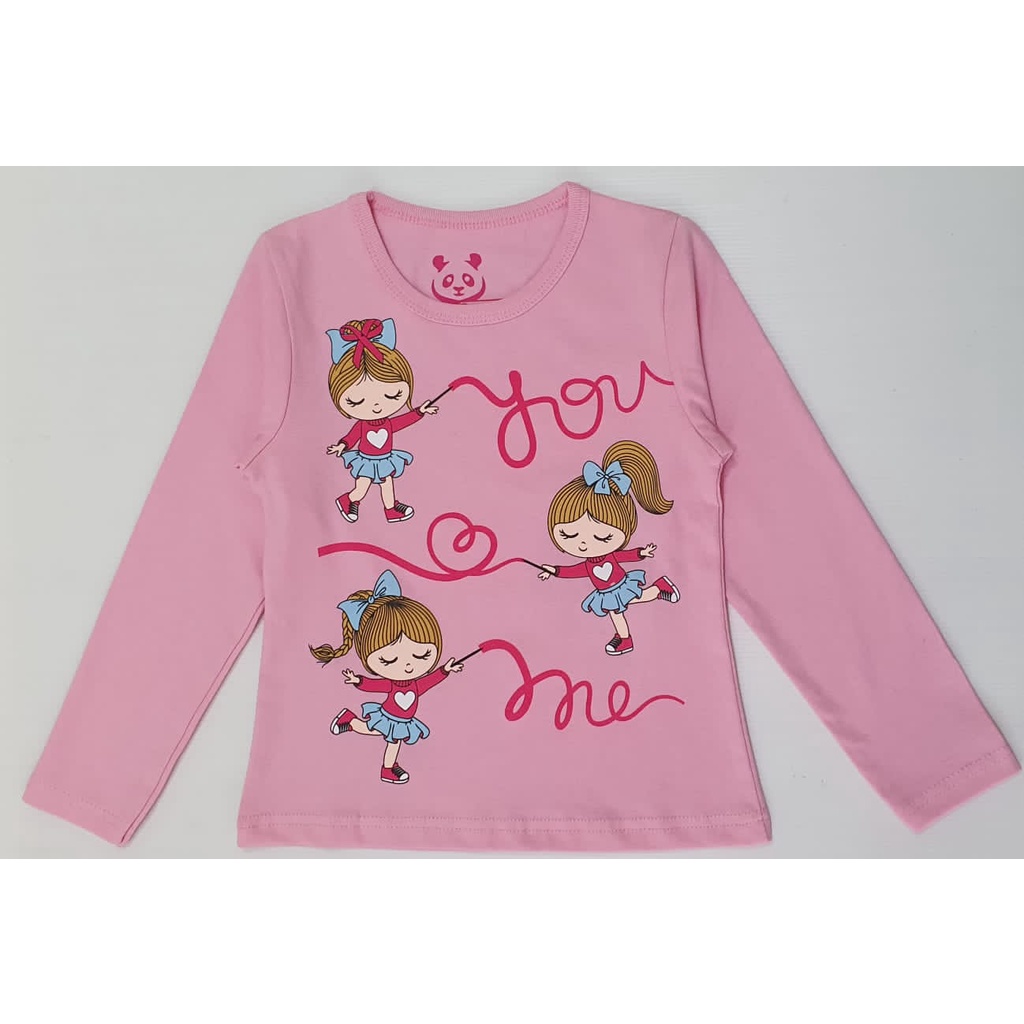 RKA - KLGCe Kaos Lengan Panjang Anak Karakter 3 Girl Pink