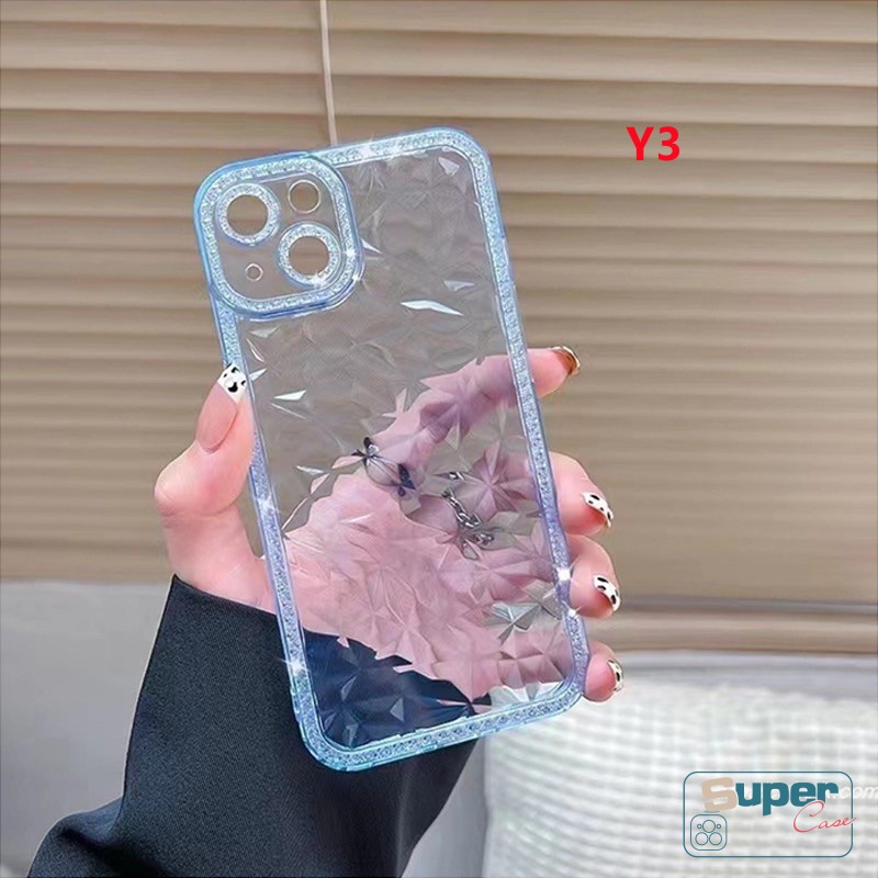 Soft Case TPU Transparan Motif Berlian 3D Untuk IPhone 7plus 8plus 11 14Pro 14 MAX 6 6s 7 8 Plus XR X XS MAX SE 2020