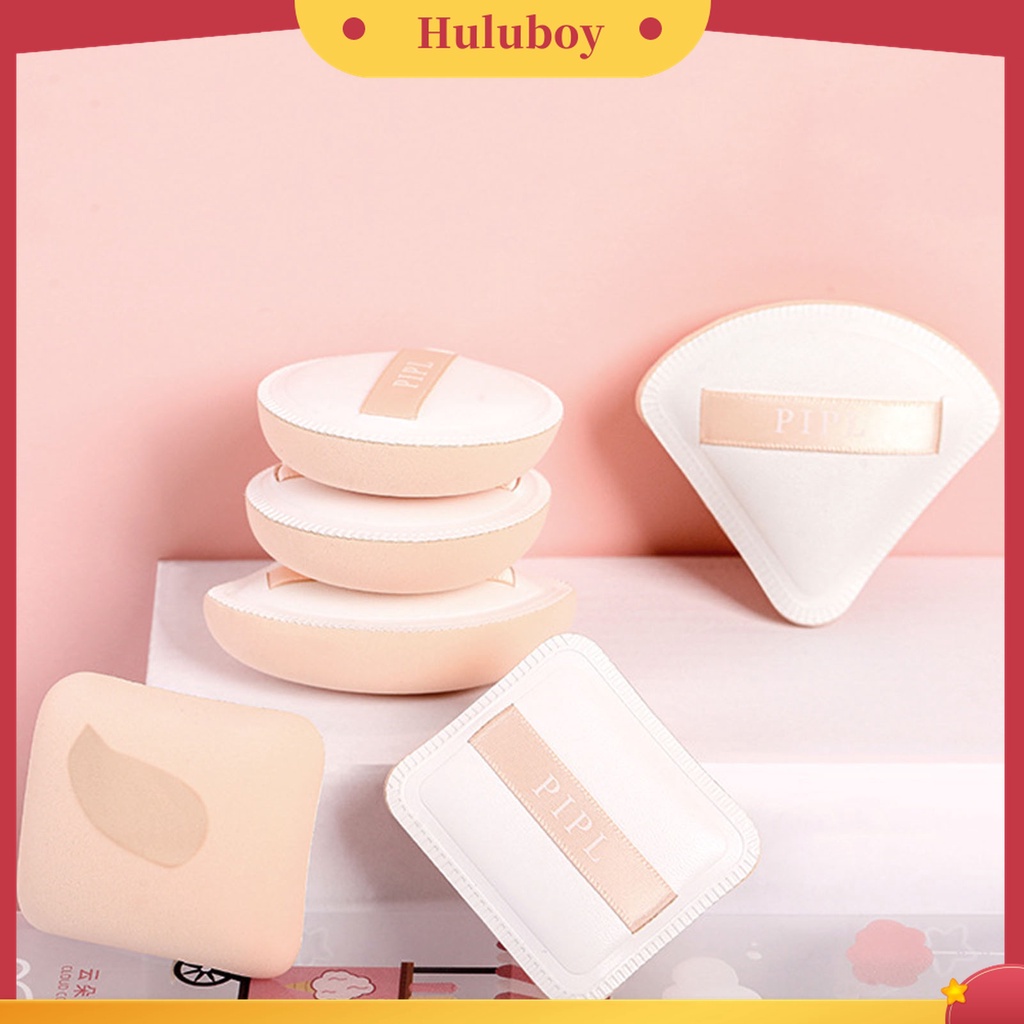 Huluboy Huluboy♡ 3 Pcs Spons Puff Makeup Portable Bahan Lembut Breathable Untuk Foundation Cair