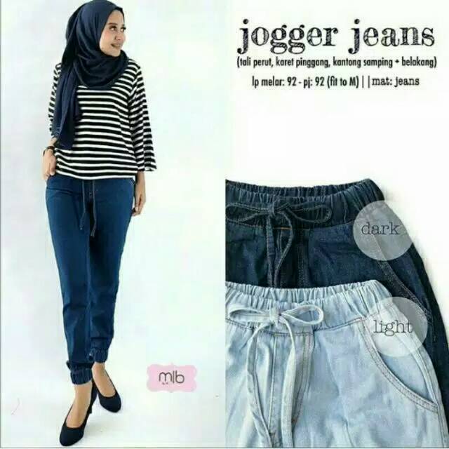  Celana  Jogerpant wanita  semi jeans  denim  Shopee  Indonesia