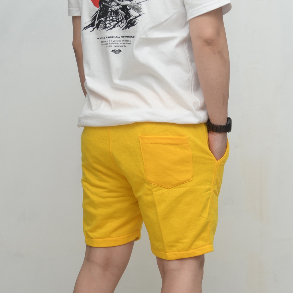 Wengkie.id / Boardshort / celana pendek pria / celana pendek wanita / celana casual / celana pendek murah / Warna Kuning