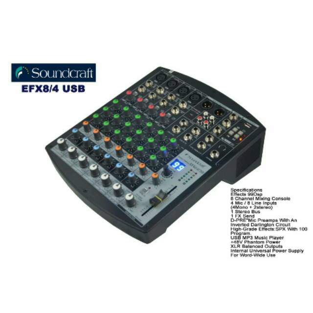 Mixer Soundcraft EFX 8 4 USB 8 channel