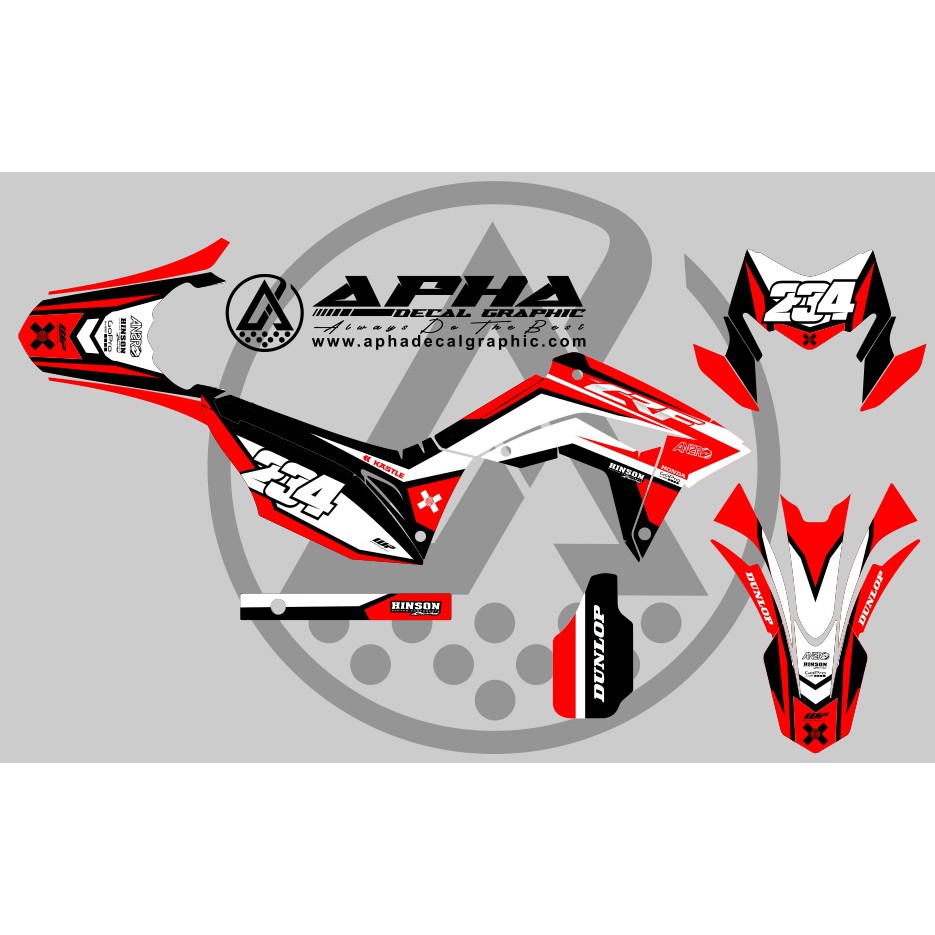 STIKER STICKER MOTOR LOGO SEPEDA HONDA DECAL CRF 150 L MURAH AKSESORIS MOTOR kode 049
