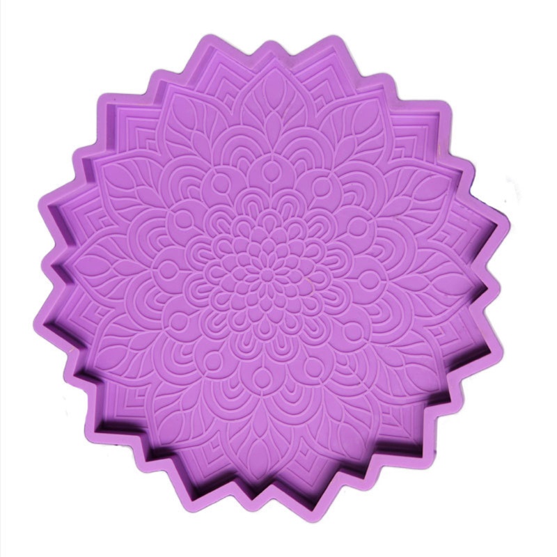 SIY  2 Pcs Mandala Coaster Epoxy Resin Mold Flower Cup Mat Casting Silicone Mould DIY Crafts Ornaments Decorations Mold