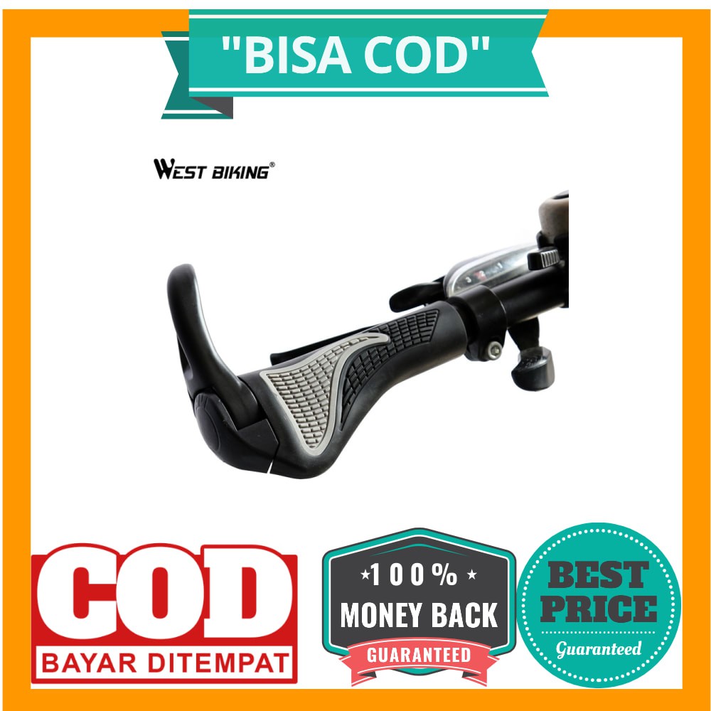 BISA COD TaffSPORT West Biking Gagang Sepeda Rubber Ergonomic Grip MTB Handlebar - BT1001 - Black