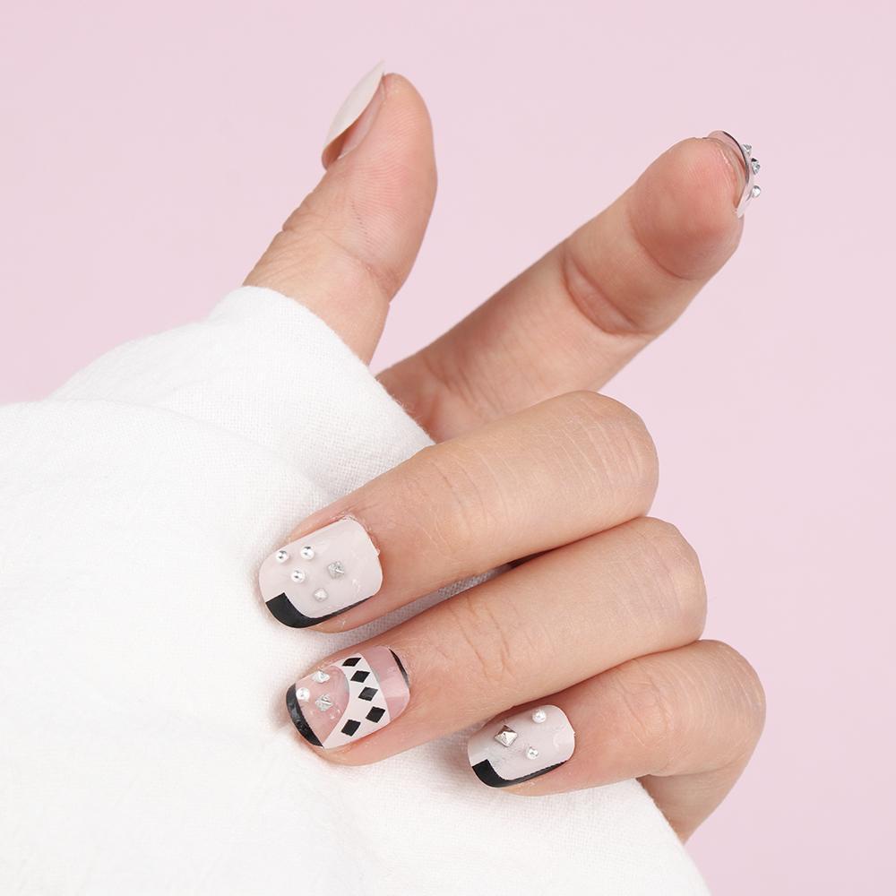 R-flower Nail Metal DIY Nails Art Desain Diamond Silver