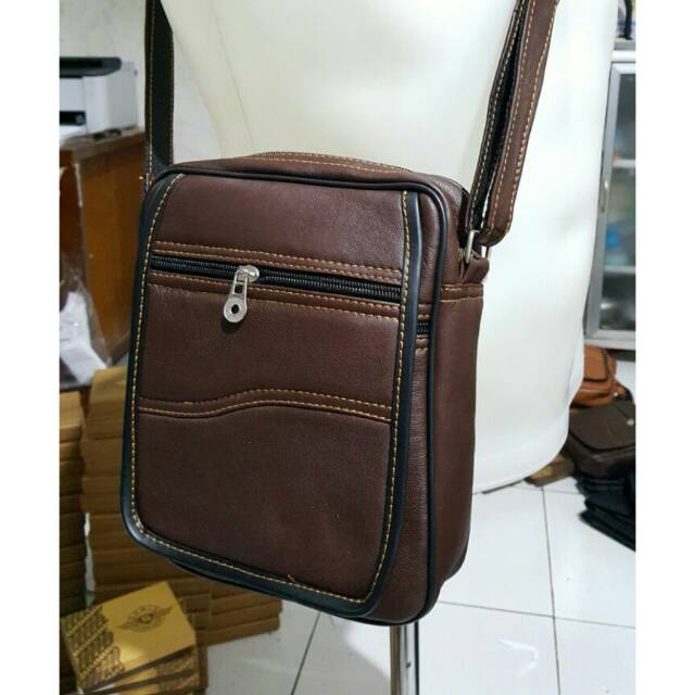 Dijual tas kulit pria hush puppies 1188 2 tan vintage kw super tas murah mini Diskon