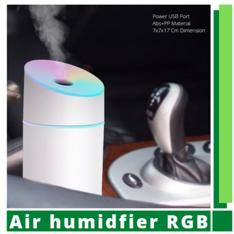 Air Humidfier Diffuser pelembap udara lampu tidur RGB 450ml