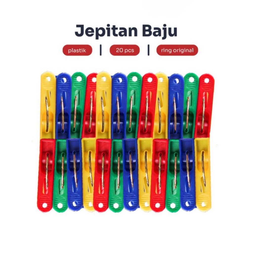 Jepitan Baju Warna Warni Nice Day Jepitan Jemuran Baju Plastik Isi 20 Pcs