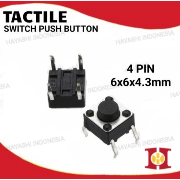 Tactile Switch Push Button SMD 6x6 2P 4P PIN Tombol Micro Momentary-100pcs