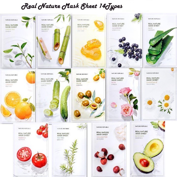 NATURE REPUBLIC REAL NATURE MASK SHEET BACA DISCLAIMER MASKER KOREA WAJAH