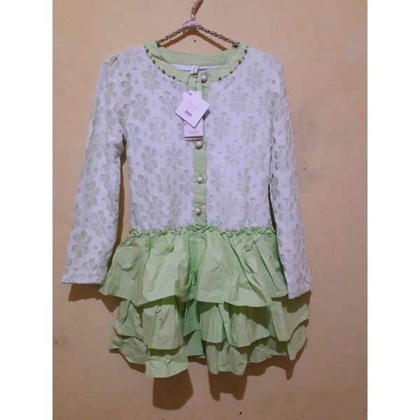 baju anak tanggung brukat ijo import