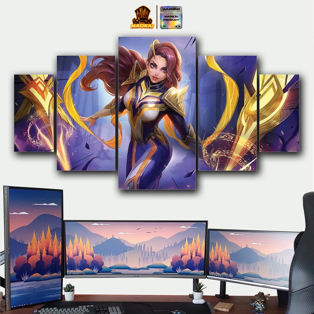 MAOKAI 1 SET Pajangan Hiasan dinding MOBILE LEGEND ML ESMERALDA EDITION Poster Kayu Wall Decor