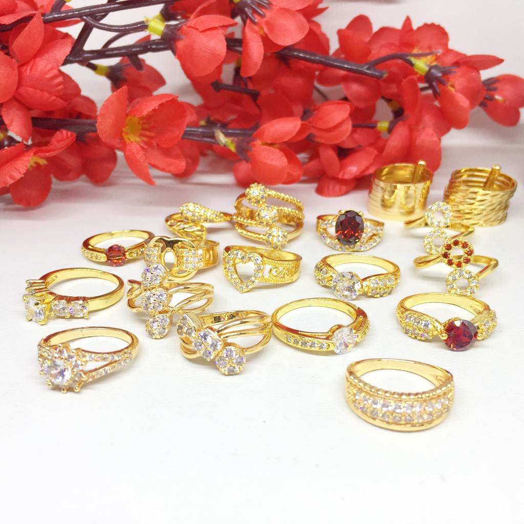 Paket Usaha Jualan 12pcs 24 36 Cincin Random Perhiasan Grosir Wanita Xuping 12 - BR473