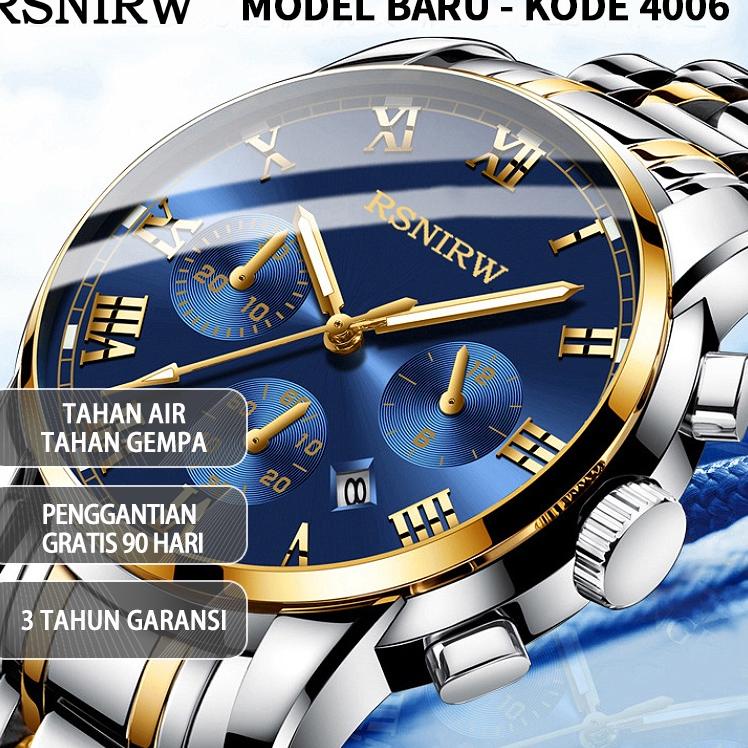 [Bug31au22ᶻ]  RSNIRW-Jam Tangan Pria Metal Kode 4006 NI（Free BOX)
