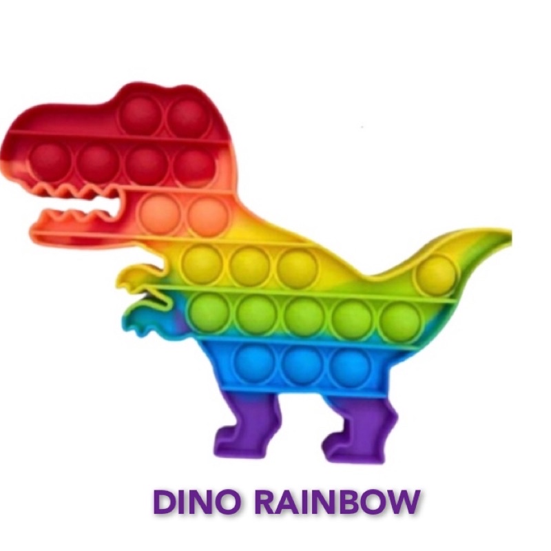 New Fidget Push Pop Its Mainan Anak Toys Bubble Kids Mainan Popit Murah Rainbow Pop it Squeeze Dino-DINO