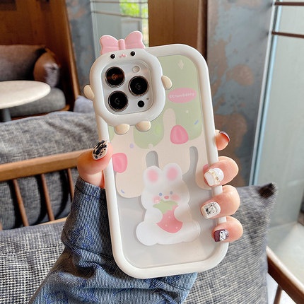 Ins Casing iPhone 14 14pro 14max 14prm 13 13pro 13prm 11 6splus 7Plus 8Plus Xr XS 13 12pro Max Motif Beruang Shockproof