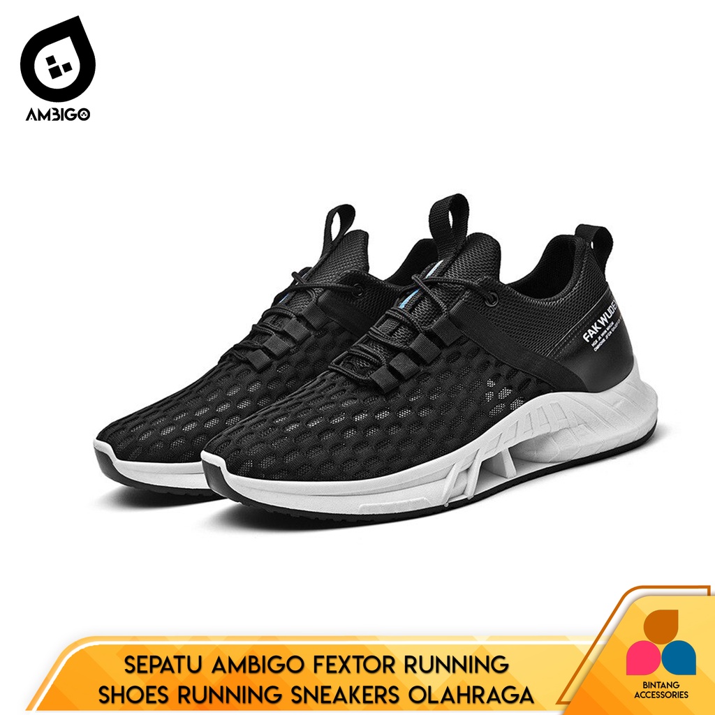 [ 100% IMPORT ] Sepatu Sneaker Ambigo FEXTOR Running Shoes Running Sneakers Olahraga Pria Fitness Se