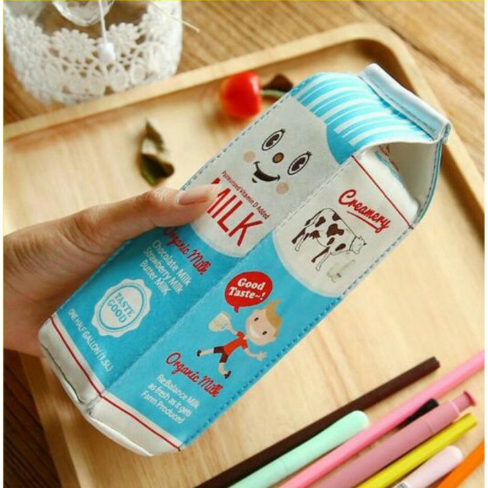 nn Tempat pensil lucu unik/motif milk caramel/simple/kado