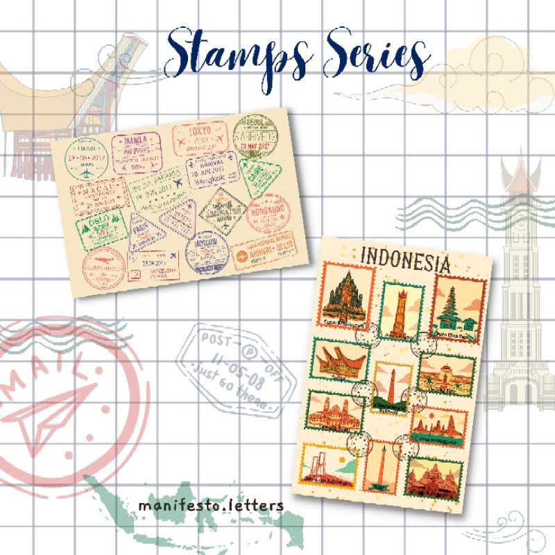 

Postcard Passport Stamps | Kartu Pos Cap Negara | Border | Postcrossing | Snailmail | Indonesia Icons
