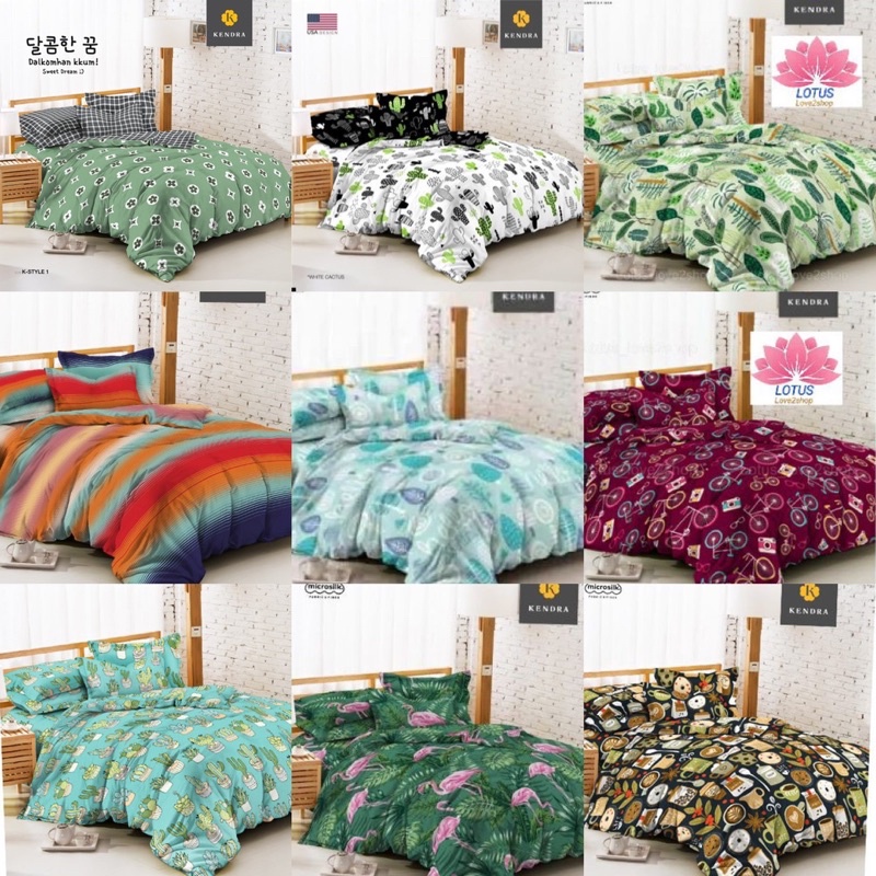 SET BEDCOVER KENDRA MOTIF 160 & 180 ORI