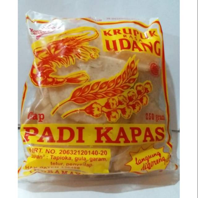 

Padi Kapas Kerupuk Udang kemasan 250 Gram