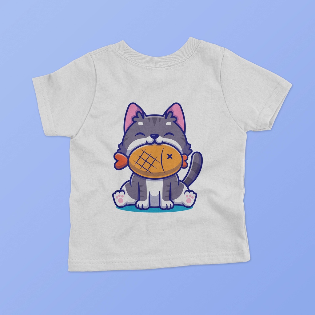 Kaos Anak Cowok Cewek Cat Kucing Lucu