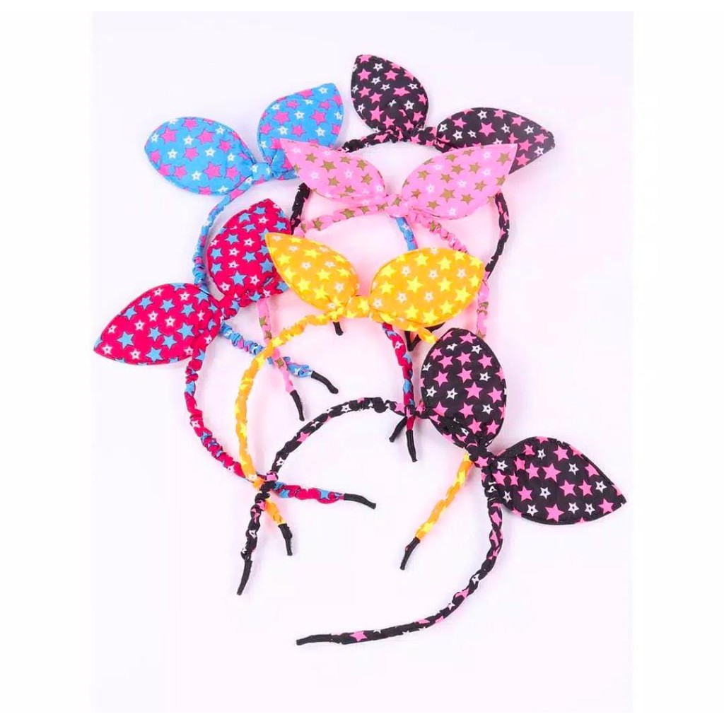 Vinztstore -Bando Korea Bando Rambut Pita Bando Bunny Chibi Headband Fashion Wanita Korea